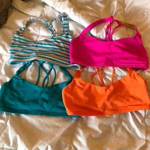 Lot of four size 6 Lululemon bras